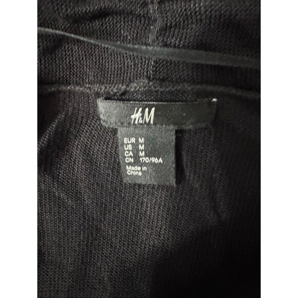H & M Womens Open Front Knit Kimono Cardigan Sweater Black Medium - Picture 8 of 8